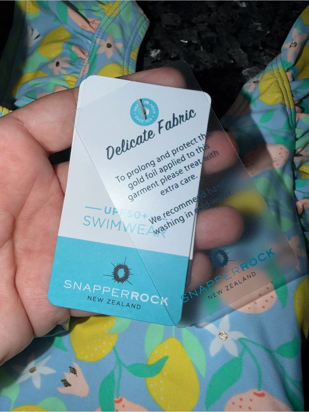 Snapper Rock Blue Lemon Print Ruffle One-Piece Swimsuit